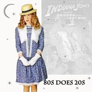 Gunne Sax Dress Sailor Collar Edwardian 20s Style 80s Baby Doll Liberty Print